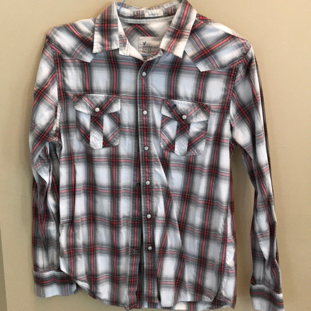 Plaid button down shirt